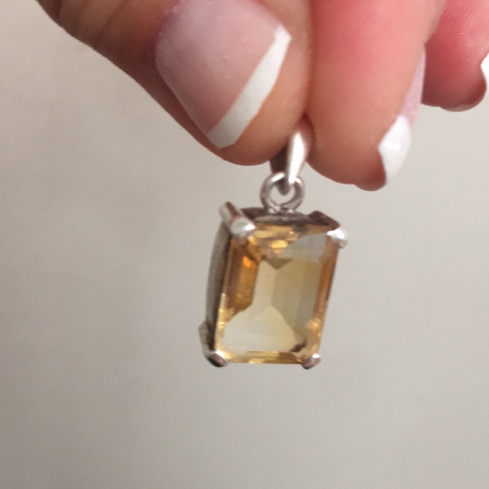 Genuine citrine sterling silver pendant